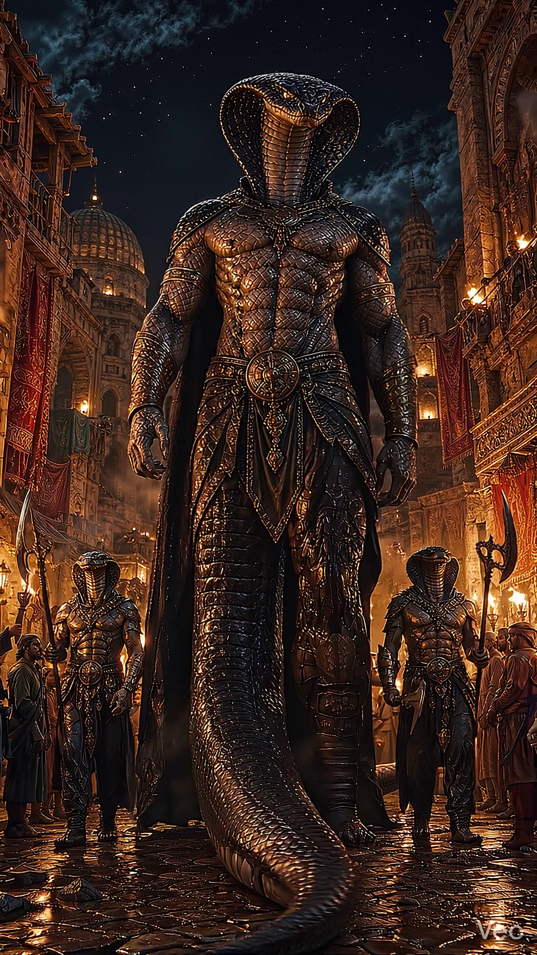 The Cobra King Enters the Torchlit Village cover