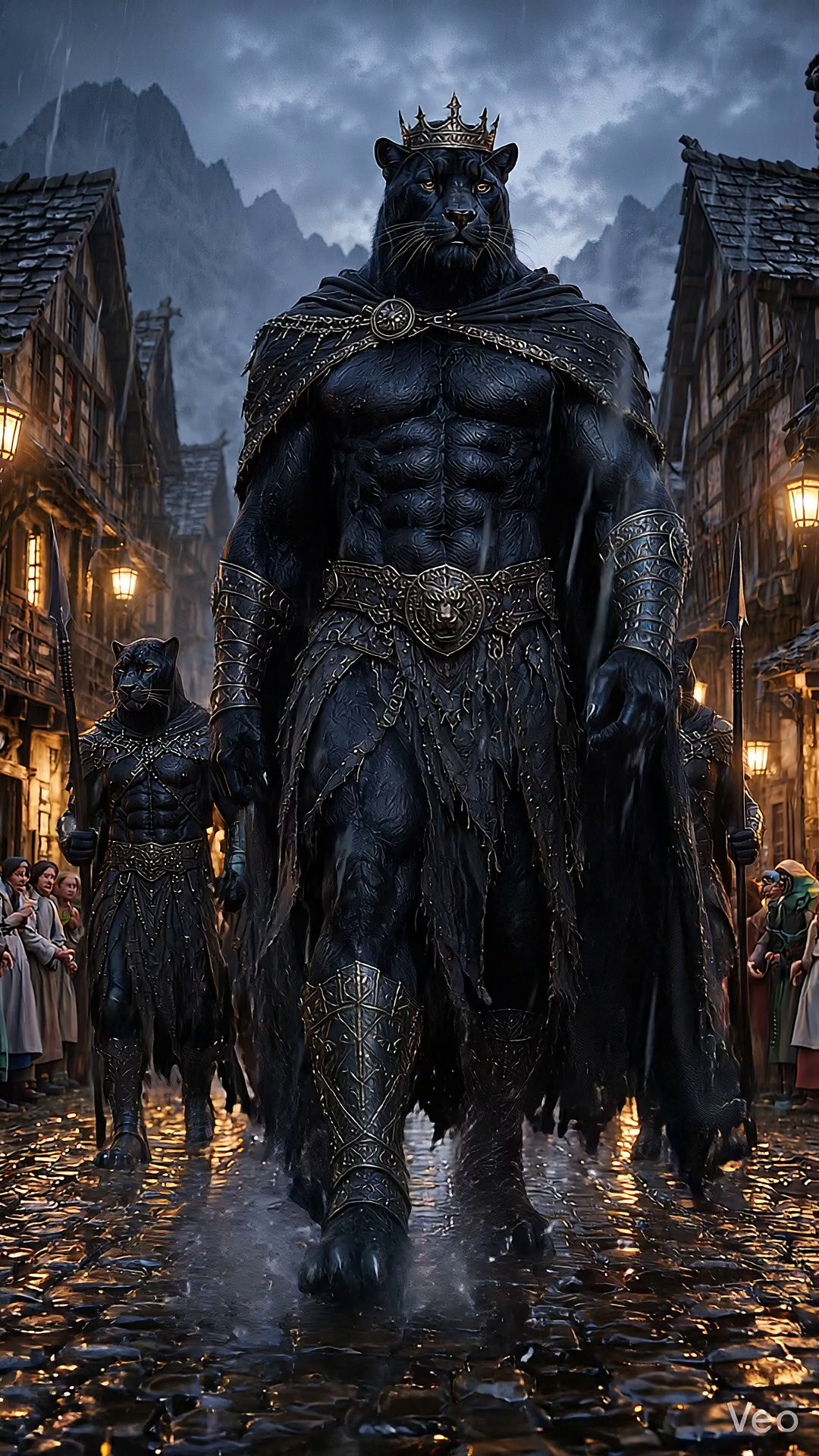 The Panther King Walks Through the Mountain Village cover